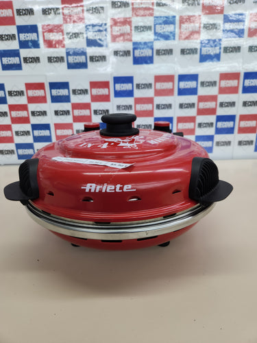 Ariete 919 - Horno para pizza en 4 minutos, 1200 W, 5 niveles temperatura, diámetro 33 cm, regulador de tiempo 30 minutos y temperatura, indicador luminosos encendido/apagado, color rojo negro